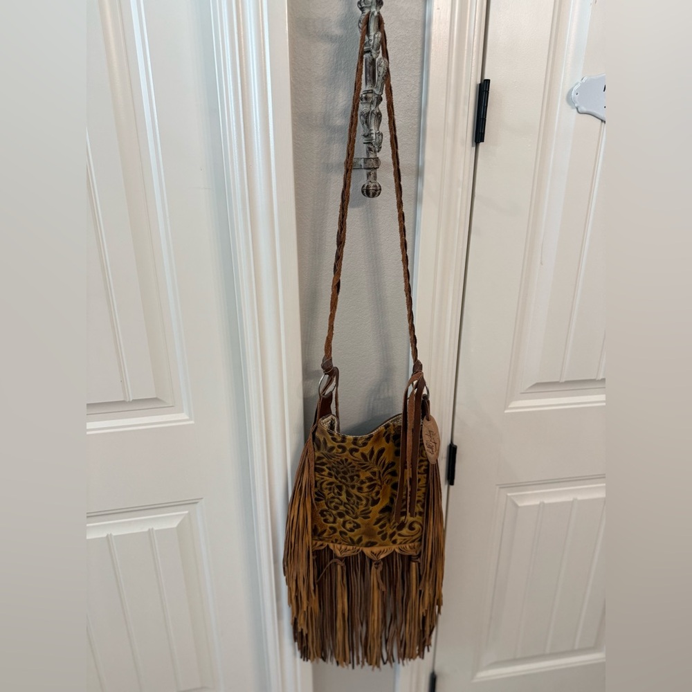Bohemian Brown Fringe Crossbody Bag - Picture 4 of 7